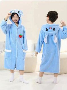 1pc Children's Cape Bath Towel, Thickened Hooded Long Cartoon Coral Fleece Bathrobe For Boys And Girls, Rabbit Design Blue    Fabric Animal,Cartoon,Plain,Fruit&Vegetable    Bathroom, size features are:Bust: ,Length: ,Sleeve Length: Cartoon Coral, Rabbit Design, Bathroom Size, Towels Kids, Fabric Animals, Kids Bath, Bathroom Towels, Cartoon Animals, Bath Towel