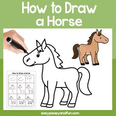 how to draw a horse for kids