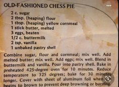 an old fashioned cheese pie recipe with instructions