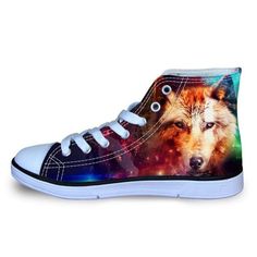 Galaxy Wolf Shoes Wolf Shoes, Galaxy Wolf, Cool 3d, Galaxy Print, Dark Denim Jeans, White Wolf, High Top Shoes, Up Shoes, Converse High Top Sneaker