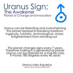 an info sheet with the words uranous sign, the awener planet of change and innovation