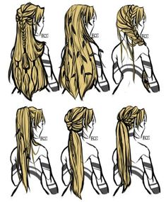 how to draw long hair step by step