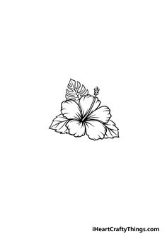 a black and white drawing of a flower