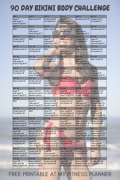 If your problem areas need a bit of toning up to help you feel more confident on the beach, then try this 90 day beach body challenge. It works on your thighs, butt and abs, with the exercises alternating in a 3 day pattern, so you focus specifically on one area each day | printable 90 day workout plan 90 Day Workout Plan, Fitness Printables Free, Beach Body Challenge, Kayla Itsines Workout, Day Workout Plan, Month Workout Challenge, Fitness Tracker Printable, Core Strengthening Exercises, Morning Workouts