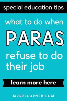 the words paras refuse to do their job on a blue background with black and white lettering