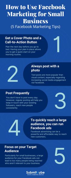 how to use facebook marketing for small businesses info graphic by @ admink com