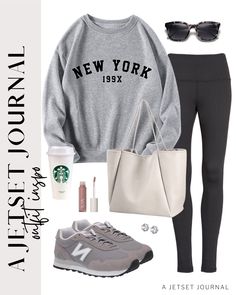 Simple Lazy Outfits, Sneaker Fits, Neutral Fall Outfits, Leggings Outfit Winter, Outfit Sport, Handbag Display, 2023 Goals, Style Aesthetics, Outfit 2023