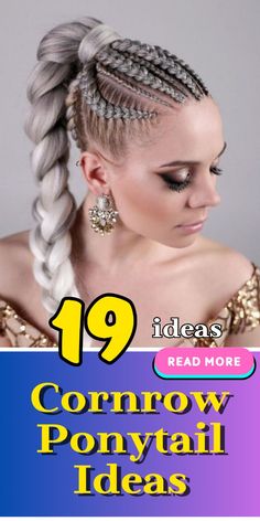 Explore top cornrow ponytail ideas that are making waves in the fashion world. From sleek fishtails to bold braids, find the ultimate hair inspiration for a standout look that merges tradition with trendsetting style. Perfect for any event, our ideas will transform your ponytail into a work of art Genie Ponytail With Braids, Cornrows Extensions Braids, Braids Feed In Cornrows, Braids In Front Ponytail In Back, Braids With Ponytail Hairstyles, Ponytail With Braids In Front Black Hair, Braid With High Ponytail, Ponytail Braid Hairstyles Black, Drawstring Ponytail Hairstyles