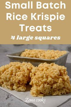 small batch rice krispie treats with text overlay