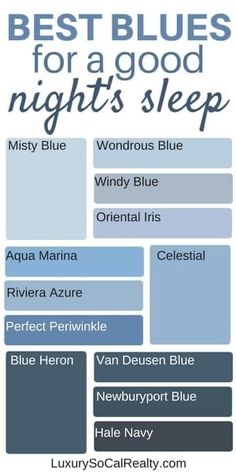 the best blues for a good night's sleep is in this color scheme, which includes