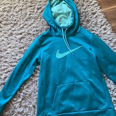 Never Worn, Perfect Condition. Fits A Small Or Medium Comment If You Have Any Questions! Blue Sportswear Tops For Fall, Nike Long Sleeve Blue Sweatshirt, Nike Blue Sweatshirt Sportswear, Blue Crew Neck Sweatshirt For Workout, Blue Winter Workout Tops, Nike Blue Tops For Winter, Nike Blue Sportswear Top, Nike Blue Sporty Sweatshirt, Blue Casual Hoodie For Workout