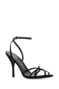 Black Suede Barelythere 100 Sandals from Stuart Weitzman Stuart Weitzman Sandals, Saint Laurent Shoes, Gorgeous Bags, Sneaker Wedge, Bridal Shoes, Manolo Blahnik, Luxury Shoes, Luxury Boutique, Stuart Weitzman