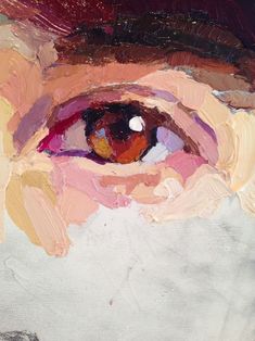 an oil painting of a man's eye