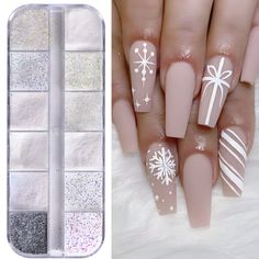 PRICES MAY VARY. ❄️【Package】：You will get 12 grid Christmas sugar nail powder, the delicate powder, and seductive shine make your nails more attractive ❄️【Unique Effects】：Sugar Sand Coating Effect, Winter Sweater Nail Design, Shiny, and light, durable, make your nails stand out in the crowd, can decorate beautiful Christmas-style nails, add a festive atmosphere ❄️【Wide Usage】：Candy powder is ideal for UV gel nails, acrylic nails, and natural nails. It can also be used to decorate your home, phone cases, crafts, glasses, etc. ❄️【Easy to Use】Clean the surface of your nails, brush the base polish and place it onto the nails. ❄️【Ideal Gift】: The powder is delicate and smooth, without graininess, with a premium texture that gives you an excellent shine and sparkle, and it is a wonderful gift fo Christmas Snowflakes Nails, Iridescent Fairy, Snowflake Nail Design, Sugar Nails, Winter Manicure, Sweater Nails, Glitter Pigment, Diamond Dress