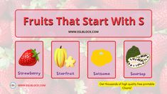 the fruits that start with s