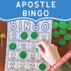 Get to know the apostles with a fun round of Apostle Bingo! Help your kids recognize the names of the Apostles before General Conference with this engaging game! It's a great way to boost their familiarity with Church leaders, so when they hear those names during Conference, you'll hear them excitedly say, "Hey, I know that name!" or "Isn't that one of the Apostles?" Includes 10 Bingo boards and 16 calling cards. This is a print-and-ship item only--cutting of calling cards and markers are not included. With General Conference just around the corner, there's no better time to start playing! Printed on sturdy cardstock and ships in about 3 business days. Captain Moroni, Mutual Activities, Youth Activities, Bingo Board, Chicken Scratch, Book Of Mormon, General Conference, Latter Days, Family Night