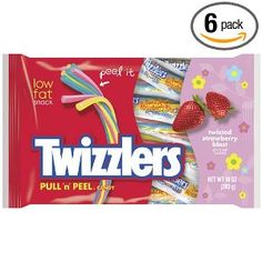 two packets of twizzles with strawberries on them