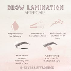 Brow lamination, brow styling, brow boss, brows Eyebrow Lamination Quotes, Brow Lamination After Care, Brow Salon Ideas, Waxing Aftercare, Brow Quotes, Brow Business, Stylist Quotes, Brow Tech, Esthetician Inspiration