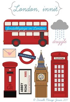 an image of london in the united kingdom with red bus, telephone booth and big ben