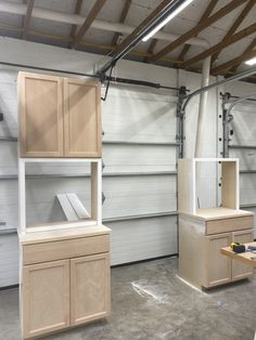 an image of some cabinets in a garage