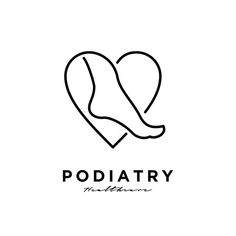 a black and white logo with the word podiatry written in cursive writing