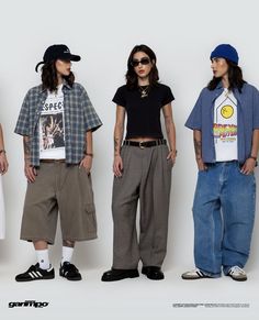 Streetwear Hot Weather, Thanksgiving Outfit Tomboy, Trendy Masc Outfits, Rapper Inspired Outfit, Neutral Punk Outfits, Oversized Jean Outfit, Cool Woman Outfit, Tomboy Femme Summer Outfit, Streetwear Fashion Tomboy