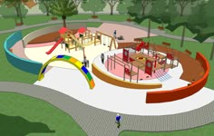 an artist's rendering of a children's play area