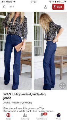 Store Outfits, High Wasted Jeans, The Sartorialist, Seattle Fashion, High Waist Wide Leg Jeans, Button Blouse, Looks Street Style, High Waisted Jeans