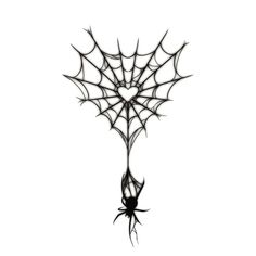 a black and white drawing of a spider web