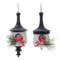 Add a woodland touch to your Christmas tree with this stunning set of Eucalyptus Wood Birdhouse Ornaments. Red Ball Ornaments, Birdhouse Ornaments, Wood Birdhouses, Cardinal Ornaments, Birdhouse Designs, Cardinal Bird, Eucalyptus Wood, Holiday Store, Holiday Items