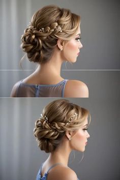 25 Christmas Hairstyles For Medium Hair: Step-by-Step Guide Wedding Hair Styles Updo Elegant, Wedding Hairstyles With Pearls, Bridal Hair With Tiara, Long Hair Updo For Wedding, Medium Hair Wedding Hairstyles, Bride Hairstyles For Long Hair, Bridal Hair Tiara, Hair Christmas, Christmas Party Hairstyles