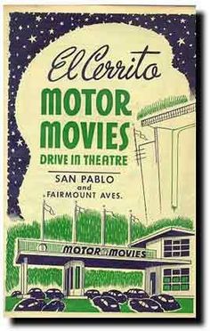 an old movie poster with the words elvertito motor movies drive in theatre