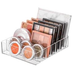 Simple and practical acrylic eyeshadow palette organizer! Transparent storage Makeup pallet organizer is made of bright acrylic material, a visible makeup storage organizer. Acrylic makeup organizers can storage the flat box of eye shadow plate, eyebrow pink, blush and other makeup. Desktop storage The Eyeshadow palette organizer makeup holder keeps your cosmetics in order, bid farewell to the messy desktop and quickly find the cosmetics you want. Put it in the drawer The cosmetic palette organi Eyeshadow Palette Storage, Makeup Palette Organization, Palette Organizer, Make Up Storage, Lipstick Organizer, Makeup Drawer Organization, Makeup Pallets, Makeup Storage Organization, Makeup Drawer