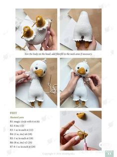 the instructions for making a stuffed bird