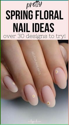 Simple Flower Nail Designs, Simple Spring Nails, Nail Time, Floral Nail Designs, Floral Nail, Flower Nail Designs, Nail Designs Spring