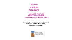 an article about african ethicity and the use of it in building modern africa