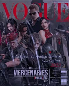 a magazine cover with an image of the characters from resident evil on it's cover