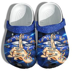 Blue Lip Autism Twinkle Crocs Shoes   Dont Judge What You Dont Understand Shoes Croc Clogs Gift   Cr Ne0053 Croc Clogs, Croc Shoes, Dont Judge, Crocs Clog, Blue Lips, Awareness Ribbon, Don't Judge, Crocs Shoes, Clogs Shoes