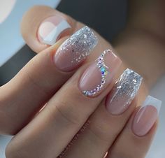 30 Gorgeous Glitter Nails Ideas To Shine All Year Round Unghie Sfumate, Smink Inspiration, Her Nails, Wedding Nails Design, Short Acrylic Nails Designs, Dipped Nails