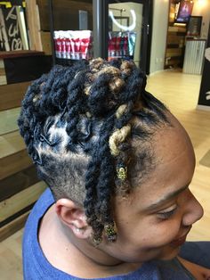 Shaved Locs Styles, Loc Natural Hair, Decorating Small Bedrooms, Lock Hairstyles, Short Loc Styles