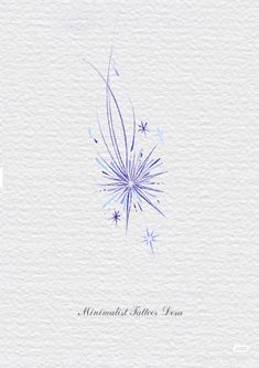 a watercolor drawing of a blue flower on white paper with the words mermaid's kitten usa