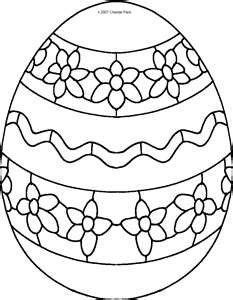 an easter egg with flowers on it is outlined in the shape of a coloring page