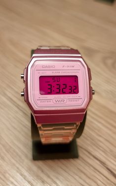 F-91W "Miami Pink" - Modified Pink Transparent Casio Watch with Inverted Pink Back Screen Mod This model was made with 80's in mind. If you ever needed a watch even if you were on vacation, not to check what time it is, but just of curiosity because you want to see the sunset tomorrow at the same time, we think that this is the perfect companion for doing so. So yeah, if you are ready to feel like you were born in 80's Miami, this is the Casio to get. Watch is modified in-house by EON workshop. Luxury Retro Watch Accessories With Automatic Movement, Affordable Casual Watches As Gifts, Dainty Watch Digital, Luxury Pink Chronograph Watch, Luxury Retro Chronograph Watch Accessories, Cheap Casual Analog Watches, Cool Gifts For Women Teepublic, Cheap Trendy Party Watches, Trendy Cheap Watches With Quartz Movement