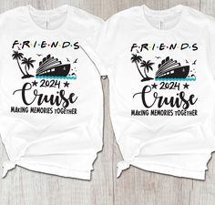 Friends Cruise Making Memories Together 2024 Shirt - Cruise Shirts -Friends  Cruise Squad - Cruise Shirts With Friends - Friends Vacation Shirts * Please review all size charts displayed in the product images. The sizing chart includes the measurements of one side of the shirt, not the circumference. * Sizing might differ 1" (+-) from brand to brand. We recommend you to size up of you're between two sizes. * We're working with different shirt brands based on the color/size availability. All shir Cruise Shirts For Friends, Friends Cruise Shirts Ideas, Group Shirts Ideas Friends Vacation, Friends Vacation Shirts, Funny Cruise Shirts, Cruise Fits, Disney Cruise Family, Royal Carribean Cruise