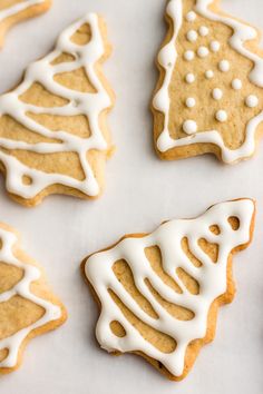 some cookies with icing on top of them