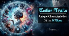 zodiac signs with the words unique characteristics of the 12 signs in front of an image