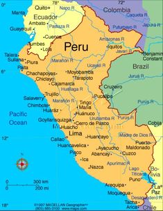 a map of peru with the capital and major cities