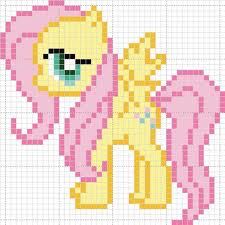 a cross stitch pattern with a pink pony on it's face and the words, my little pony