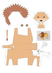 the paper doll is made to look like an animal