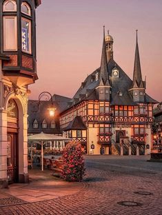 an old building with a clock tower in the center